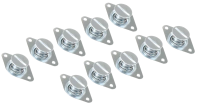 Quick Turn Fastener, Self Ejecting, Flush Head, Slotted, 7/16 x 0.500 in Body, Steel, Zinc Oxide, Set of 10 - PPMZ-206S