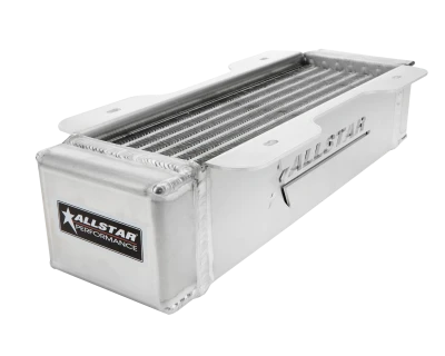 Fluid Cooler, 4 x 15 x 3.5 in, Deck Mount, Plate Type, 10 AN Male Inlet / Outlet, 1/2 in NPT Female Port, Aluminum, Natural, Engine Oil, Each. - PPM30146