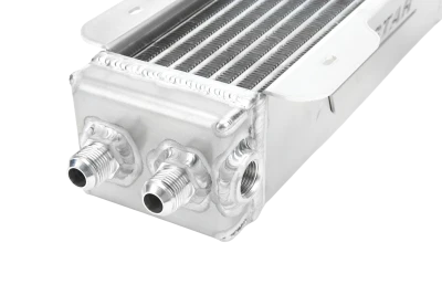 Fluid Cooler, 4 x 15 x 3.5 in, Deck Mount, Plate Type, 10 AN Male Inlet / Outlet, 1/2 in NPT Female Port, Aluminum, Natural, Engine Oil, Each. - PPM30146