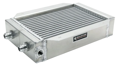 Oil Cooler, 8-3/4 x 15 x 3-1/2 in, Deck Mount, 12 AN Male Inlet / Outlet, 1/2 in NPT Female Port, Aluminum - PPM30145