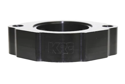 Water Neck Spacer, 1 in Thick, Two 3/8 in NPT Female Ports, O-Ring Seal, Aluminum, Black Anodized, Chevy V8, Each - KRC15375000