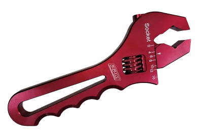 Adjustable AN Wrench, Single End, Up to 16 AN, 8 in Long, 1/2 in thick, Aluminum, Black Anodized, Each - PPM0359100