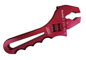 Adjustable AN Wrench, Single End, Up to 16 AN, 8 in Long, 1/2 in thick, Aluminum, Black Anodized, Each