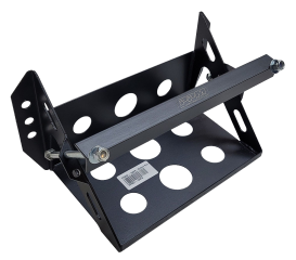 Battery Tray, 11 in Length x 7 in Wide, Hardware Included, Steel, Flat Black, Kit