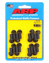 Header Bolt, 3/8-16 in Thread, 0.75 in Long, Hex Head, Chromoly, Black Oxide, Universal, Set of 16.