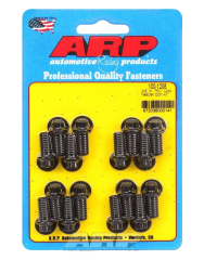 Header Bolt, 3/8-16 in Thread, 0.750 in Long, 12 Point Head, Chromoly, Black Oxide, Universal, Set of 16