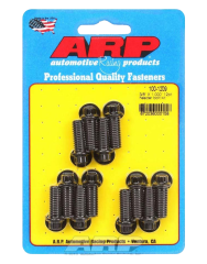 Header Bolt, 3/8-16 in Thread, 1 in Long, 12 Point Head, Chromoly, Black Oxide, Universal, Set of 12.