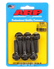 Bellhousing Bolt Kit, 3/8-16in. Thread, 1.37in. Long, Hex Head, Washers Included, Chromoly, Black Oxide, GM V6 / V8, Set of 6.