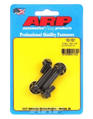 Fuel Pump Bolt Kit, 12 Point Head, Chromoly, Black Oxide, Chevy V8, Kit - ARP130-1601