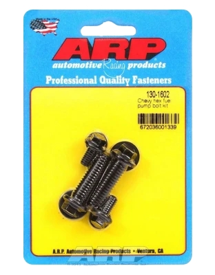 Fuel Pump Bolt Kit, Hex Head, Chromoly, Black Oxide, Chevy V8, Kit. - ARP130-1602