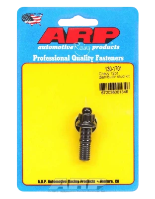 Distributor Stud, 12 Point Nuts, Washers Included, Chromoly, Black Oxide, GM V6 / V8, Each. - ARP130-1701