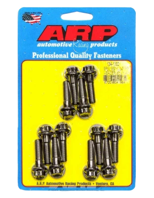 Header Bolt, 8 mm x 1.25 Thread, 1.181 in Long, 12 Point Head, Chromoly, Black Oxide, GM LS-Series, Set of 12. - ARP134-1202