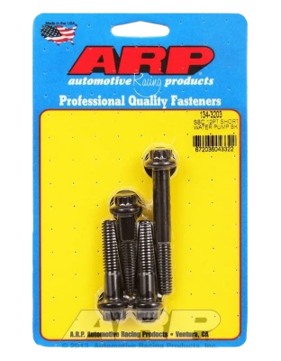Water Pump Bolt Kit, 12 Point Head, Chromoly, Black Oxide, Small Block Chevy, Kit. - ARP134-3203