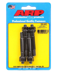 Carburetor Stud, 5/16-18 and 5/16-24 in Thread, 2.7 in Long, Hex Nuts, Chromoly, Black Oxide, Set of 4.