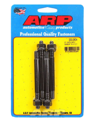 Carburetor Stud, 5/16-18 and 5/16-24 in Thread, 3.7 in Long, Hex Nuts, Chromoly, Black Oxide, Set of 4.