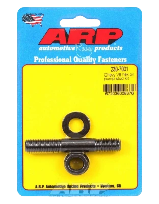 Oil Pump Stud, Hex Nuts, Chromoly, Black Oxide, Small Block Chevy, Each. - ARP230-7001