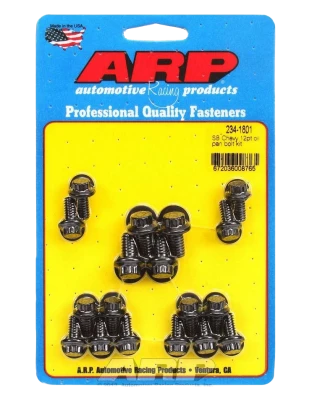 Oil Pan Bolt Kit, 12 Point Head, Chromoly, Black Oxide, 2-Piece Cork Gasket, Small Block Chevy, Kit. - ARP234-1801