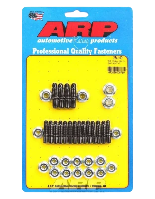 Oil Pan Stud, Hex Nuts, 2-Piece Cork Gasket, Chromoly, Black Oxide, Small Block Chevy, Kit. - ARP234-1901