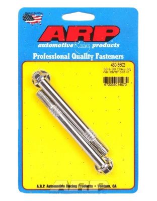 Starter Bolt, 3.700 in Long, Hex Head, Stainless, Polished, Standard Length, GM, Pair. - ARP430-3502