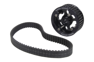 Oil Pump Pulley, HTD, 40-Tooth, 1-1/2 in Wide, 5/8 in Shaft, Belt Included, Aluminum, Black Anodized, Each