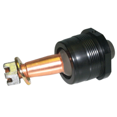 Ball Joint, Precision, Take-A-Part, Greasable, Lower, Screw-In, 2.000 in/ft Taper, 3.57 in Stud, 5/8-18 in Thread, Hardware Included, Aluminum Cap, Black Anodized, Each