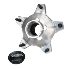Wide 5 Wheel Hub, Front, Includes Races, Dust Cap, and Standard Studs, Aluminum, Natural Finish, Each.