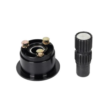 Steering Wheel Quick Release, 360 Degree Release,19 Spline, Aluminum, Black Anodized, 1.75 tall, .75 in Shaft, Kit - PPM68-015