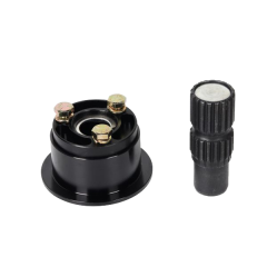 Steering Wheel Quick Release, 360 Degree Release,19 Spline, Aluminum, Black Anodized, 1.75 tall, .75 in Shaft, Kit