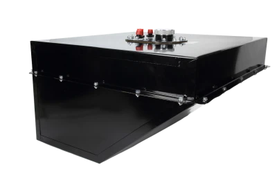 Fuel Cell and Can, Circle Track, Wedge, 22 gal, 24.5 x 24.5 x 15 in Tall, 10 AN Male Outlet, 8 AN Male Return, 8 AN Male Vent, Steel, Black Powder Coat, Each - RCI1222FD