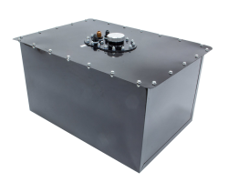 Fuel Cell and Can, Circle Track, 22 gal, 18.5 in Wide x 26 in Deep x 15.5 in Tall, 10 AN Male Outlet, 8 AN Male Return, 8 AN Male Vent, Steel, Black Powder Coat, Each