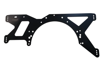 Rocket (2013 & Up) Mid Plate, Chevy and Ford Bolt Pattern, 1/2in. Adjustments, Black, 1/4in. Aluminum, Each. - PPM1318N