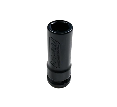 Body Bolt Socket, 7/16 in Hex, 3/8 in Drive, Deep Well, Magnetic, Flat Black Powdercoated, Steel, Each - PPM14BBS