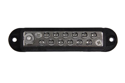 Terminal Block, 12 Wire, Black, Buss Bar, Each - QCP-57-802