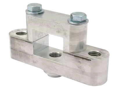 Panhard Bar Bracket, Frame Mount, Clamp-On, Straight, Aluminum, Black Anodized, 2" Square Tubing, 3 Hole Mount, Each - PPM0510-A