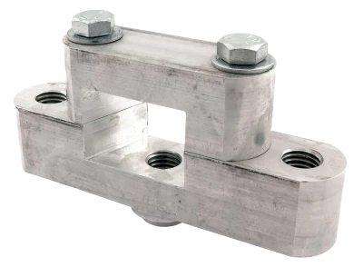 Panhard Bar Bracket, Frame Mount, Clamp-On, Angled, Aluminum, Black Anodized, 2 in Square Tubing, 3 Hole Mount, Each - PPM0510-AA