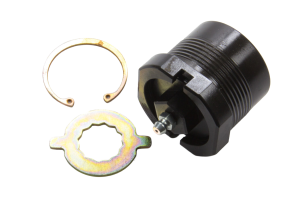 Ball Joint Housing, Extreme Duty, Greasable, Upper, Screw-In, 1.437 in Ball, Aluminum Cap, Steel, Black Oxide, Each.(Used For HOW-22320X Style Upper Ball Joint and Used for Lightning Mod LCA.)