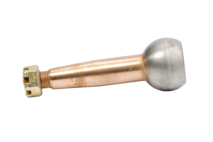 Ball Joint Stud, 1.500in/ft. Taper, 3.34in. Long, Standard Length, 1.437in. Ball, 1/2-20in. Thread, Steel, Copper Plated, Each. (Fits HOW-22320 Ball Joints)