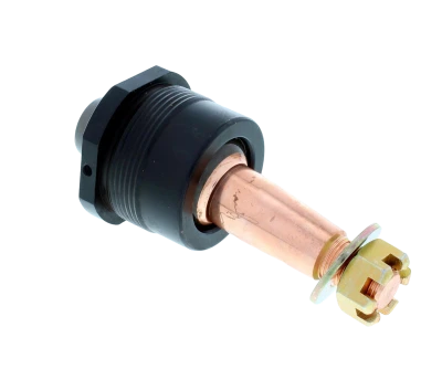 Ball Joint, Precision, Take-A-Part, Greasable, Lower, Screw-In, Standard Length, 1.500in/ft. Taper, 3.82in. Stud, 5/8-18in. Thread, Hardware Included, Aluminum Cap, Black Anodized, Each. (Chrysler Style, Fits Longhorn, Rocket, CVR, and Mastersbilt) - HOW-22412