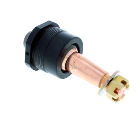 Ball Joint, Precision, Take-A-Part, Greasable, Lower, Screw-In, 1.500 in/ft Taper, 4.32 in Stud, 5/8-18 in Thread, Hardware Included, Aluminum Cap, Black Anodized, Each (Chrysler Style, Fits Longhorn, Rocket, CVR, and Mastersbilt)