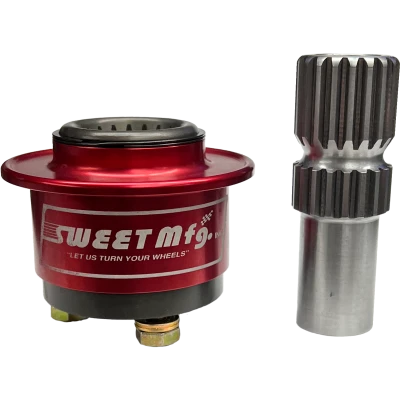 Sweet Steering Wheel Quick Release, 19 Spline, Weld-On, Aluminum, Red Anodized, 3/4in. Shaft, 3-Bolt Steering Wheel, Kit. - SWE801-70004