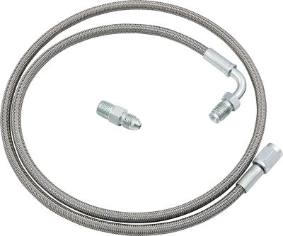 Clutch Line Hose, 36 in Long, 3 AN Hose, 3 AN Straight Female to 3/16 in 90 Degree Inverted Flare Male, Braided Stainless, PTFE, Kit - PPM46100-36