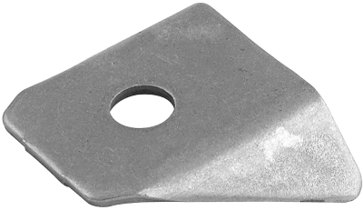 Tab, Body Brace, Flat, Gusseted, 3/8 in Mounting Hole, 0.085 in Thick, Steel, Natural, Each - PPM-624