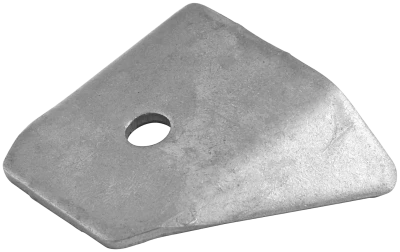 Tab, Body Brace, Flat, Gusseted, 1/4 in Mounting Hole, 0.085 in Thick, Steel, Each - PPM-627
