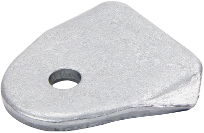 Tab, Body Brace, Radius, Gusseted, 1/4 in Mounting Slot, 1/8 in Thick, Steel, Natural, Each - PPM-687