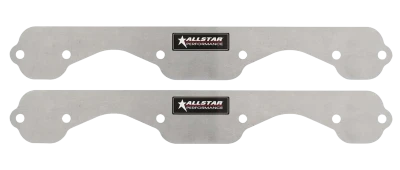 Exhaust Port Blockoff Plates, 1-Piece, Aluminum, Natural Finish, Small Block Chevy, Pair. - ALL34212