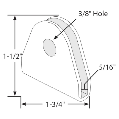 Tab, Seat Belt, Double Shear, 3/16 in steel, 5/16 in gap, 3/8 in holes, 1 in from center of hole to bottom, Each - PPM-421C