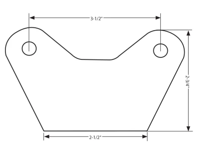 Caliper Bracket, 3.5 in, 7/16-20 in holes, 1/4 in thick, Steel, Front Spindle Mount, Weld on, Each - PPM-070BK