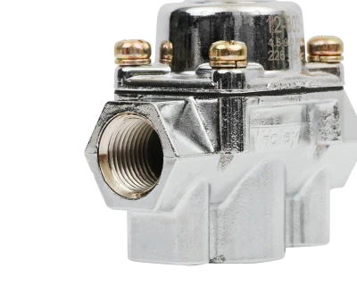 Fuel Pressure Regulator, 4-1/2 to 9 psi, In-Line, 3/8 in NPT Inlet, 3/8 in NPT Outlet, Aluminum, Chrome, Gas, Each - HOL12-803