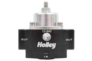 Fuel Pressure Regulator, Street / Strip, 4.5 to 9 psi, In-Line, 3/8 in NPT Inlet, 3/8 in NPT Outlet, Aluminum, Natural / Black Anodized, Diesel / E85 / Gas, Each