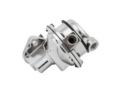 Fuel Pump, Mechanical, 170 gph, 8 psi, 8 AN Female O-Ring Inlet / Outlet, Aluminum, Polished, Gas, Small Block Chevy, Each - HOL12-327-20